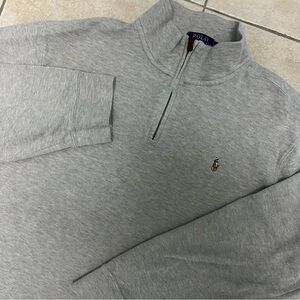 Polo Ralph Lauren Estate Rib 1/4 Zip Sweater Mens Large Beige Flesh Pony Logo